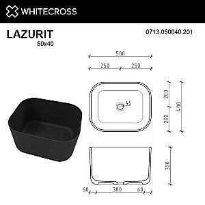 Раковина накладная WhiteCross Lazurit 50 0713.050040.201 черная матовая купить в интернет-магазине Sanbest