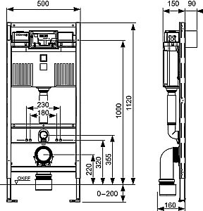 Инсталляция для унитаза TECE Profil 9300302 со смывным бачком Uni 2.0 купить в интернет-магазине сантехники Sanbest