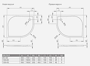 Душевой поддон Radaway Delos E 100x90 SDE1090-01 белый купить в интернет-магазине Sanbest