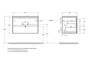Тумба с раковиной BelBagno KRAFT 80 2C-SO/LOV-800-LVB Rovere Galifax Bianco для ванной в интернет-магазине Sanbest