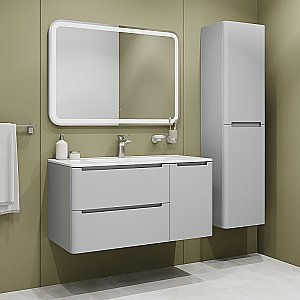 Тумба с раковиной Iddis Edifice 100 EDI10L0i95K светло-серая для ванной в интернет-магазине Sanbest