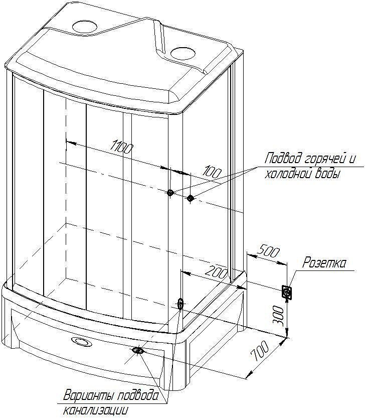 Душевая кабина Радомир Диана 2 108х139 1-05-6-0-0-0650 стекло прозрачное/профиль белый купить в интернет-магазине Sanbest