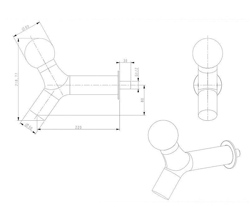 Верхний душ Bronze de Luxe LIBERTY 501GM-L графит купить в интернет-магазине сантехники Sanbest