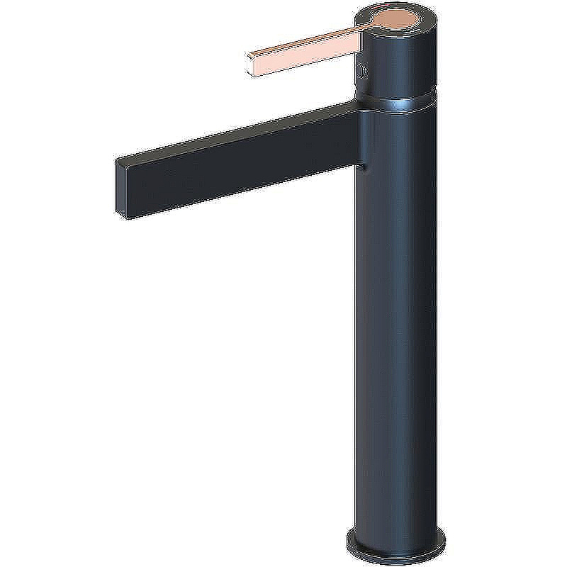 Смеситель для раковины beWash Incanto BVMM1BH238 черный матовый/розовое золото купить в интернет-магазине сантехники Sanbest