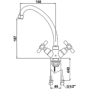 Смеситель для кухни Kaiser Carlson Style 11133 купить в интернет-магазине сантехники Sanbest