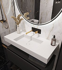 Тумба с раковиной Armadi Art Flat 120 антрацит глянец для ванной в интернет-магазине Sanbest