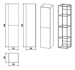 Пенал подвесной Misty Ненси 35 П-Нен-05035-01 белый для ванной в интернет-магазине сантехники Sanbest