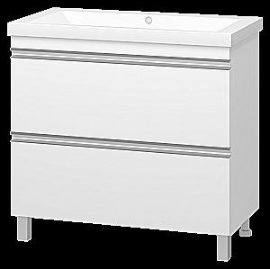 Тумба с раковиной Misty Ингрид - 90 П-Инг-01090-012Я белая для ванной в интернет-магазине Sanbest