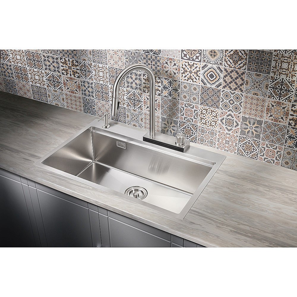 Мойка кухонная Milacio Denia 75 Steel MC.77420 нержавеющая сталь купить в интернет-магазине сантехники Sanbest