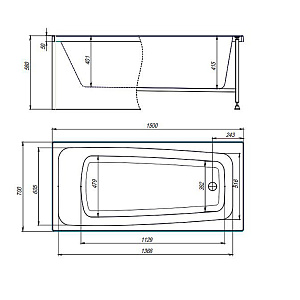 Ванна Timo Olli 150x70 OLLI1570 белая купить в интернет-магазине Sanbest