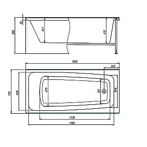 Акриловая ванна Timo OLLI1570 150x70 белая купить в интернет-магазине Sanbest