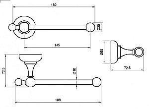 Держатель для туалетной бумаги Cezares APHRODITE-TH04-03/24-Sw Золото/Swarovski купить в интернет-магазине сантехники Sanbest