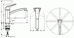 Смеситель для кухни Hansgrohe Logis 160 71832000 купить в интернет-магазине сантехники Sanbest
