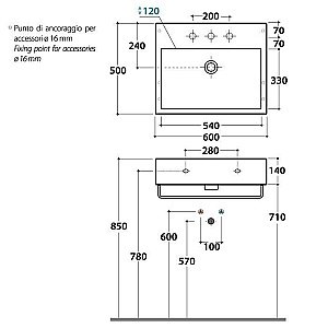 Раковина Globo Classic 60 SCQ61.BI*0 белая купить в интернет-магазине Sanbest