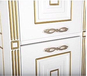 Пенал Aquanet Паола 40 белый/патина золото для ванной в интернет-магазине сантехники Sanbest