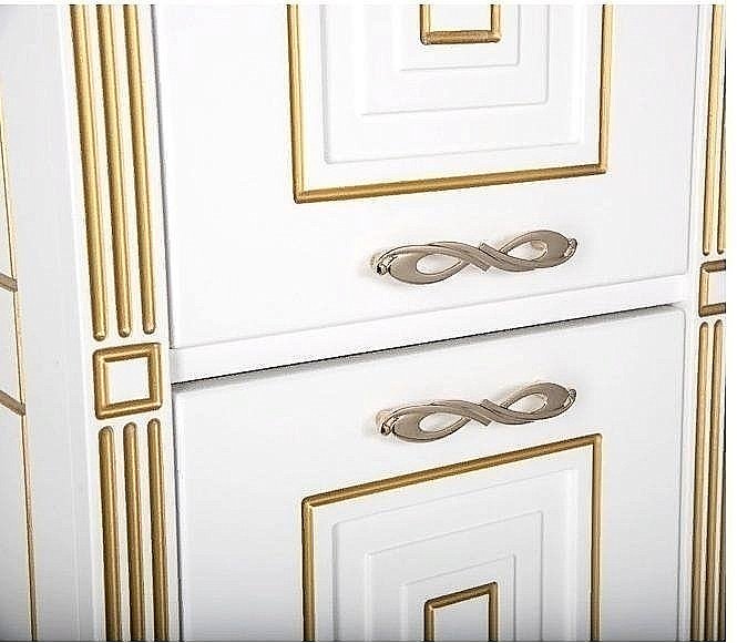 Пенал Aquanet Паола 40 белый/патина золото для ванной в интернет-магазине сантехники Sanbest