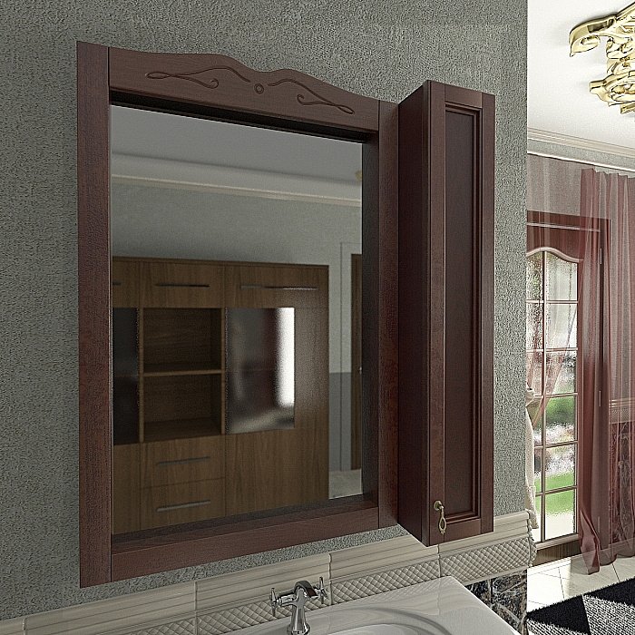 Зеркало со шкафом Orange Классик F7-85ZS1 в ванную от интернет-магазине сантехники Sanbest