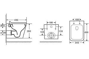 Унитаз подвесной D&K Berlin DT1436016 белый безободковый, с крышкой микролифт купить в интернет-магазине Sanbest