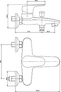 Смеситель для ванны с душем Aquanet Magic AF410-20C купить в интернет-магазине сантехники Sanbest