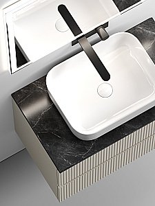 Тумба с раковиной Sancos SNOB T 80 со столешницей, бежевая матовая для ванной в интернет-магазине Sanbest