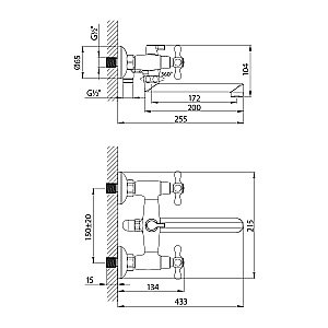 Смеситель для ванны Lemark Standard LM2113C хром купить в интернет-магазине сантехники Sanbest
