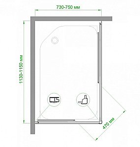 Душевой уголок Royal Bath RB11575HPD-T 75х115 прозрачный купить в интернет-магазине Sanbest