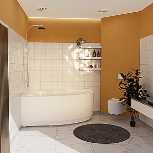 Ванна с гидромассажем Радомир Ирма 160х105 ТЕРАПИЯ ХРОМ белая купить в интернет-магазине Sanbest