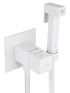 Смеситель с гигиеническим душем и термостатом, встраиваемый WONZON & WOGHAND, Белый матовый (WW-88829910-MW) купить в интернет-магазине сантехники Sanbest