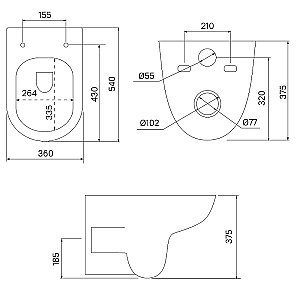 Унитаз подвесной Iddis Zodiac ZDCRDSEi25 безободковый, с крышкой микролифт купить в интернет-магазине Sanbest