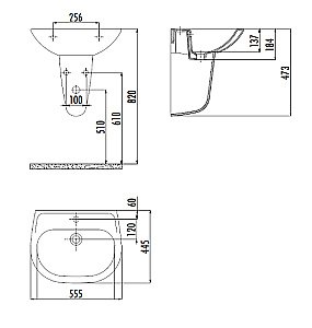 Раковина на полупьедестале Creavit Sedef 55 SD055-00CB00E-0000 белая купить в интернет-магазине Sanbest