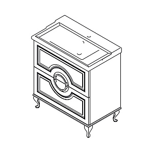 Тумба с раковиной Caprigo Valletta 80 два ящика, бланж для ванной в интернет-магазине Sanbest