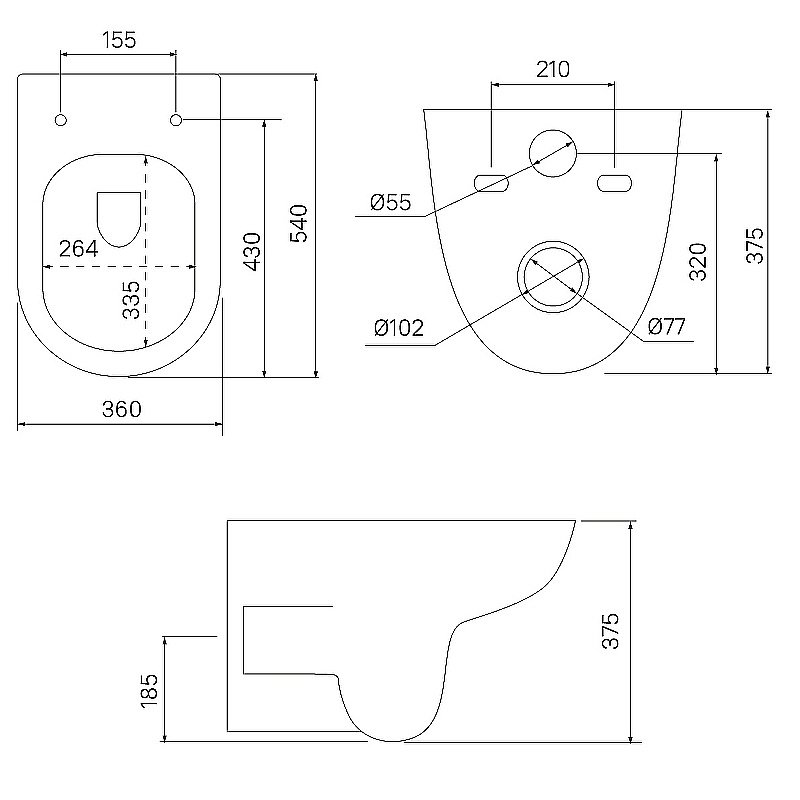 Унитаз подвесной Iddis Zodiac ZDCRDSEi25 безободковый, с крышкой микролифт купить в интернет-магазине Sanbest
