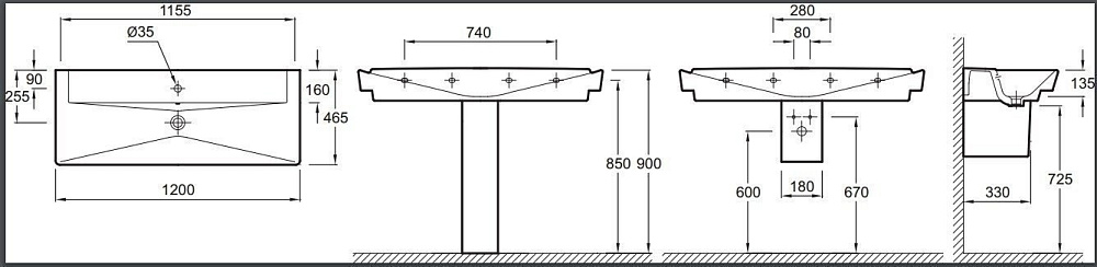 Раковина Jacob Delafon REVE 120 E4800-00 белая купить в интернет-магазине Sanbest