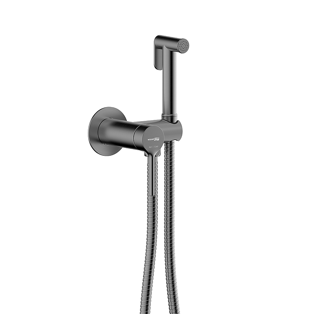 Гигиенический душ со смесителем WasserKraft Rhein 9938GR графит купить в интернет-магазине сантехники Sanbest