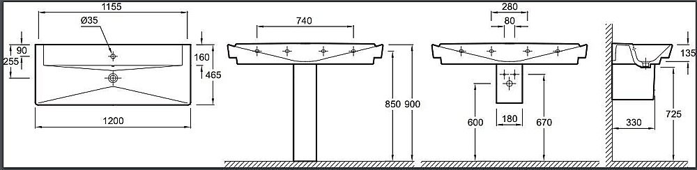 Раковина Jacob Delafon REVE 120 E4800-00 белая купить в интернет-магазине Sanbest