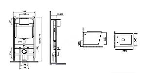 Унитаз подвесной с инсталляцией SantiLine SL-5007T-BG+SL-01/BG бежевый матовый/кнопка бежевая матовая, безободковый, с крышкой микролифт, слив торнадо купить в интернет-магазине Sanbest