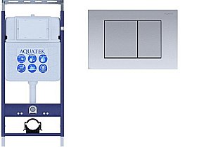 Инсталляция для унитаза Aquatek Easy Fix INS-0000010 с кнопкой KDI-0000011 хром матовый купить в интернет-магазине сантехники Sanbest