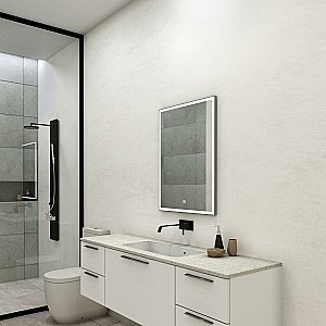 Зеркало с подсветкой ART&MAX AREZZO 60x80 хром в ванную от интернет-магазине сантехники Sanbest