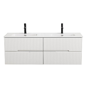 Тумба с раковиной Cezares DUET-N 140 DUET-N-1400-4C-SO-2-BL+CZR-8095-140-2 Bianco Lucido для ванной в интернет-магазине Sanbest