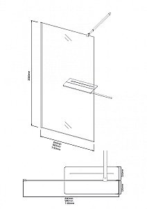 Душевая перегородка Niagara Nova 120 NG-582-12BLACK профиль черный матовый/стекло белый градиент купить в интернет-магазине Sanbest