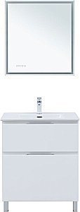 Тумба с раковиной Aquanet Алвита new 70 344133+284027 белая матовая для ванной в интернет-магазине Sanbest