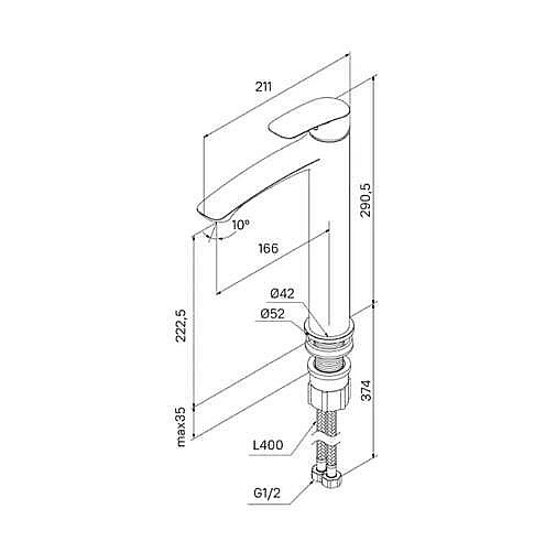 Смеситель для раковины Milardo Rora RORBL01M01 черный купить в интернет-магазине сантехники Sanbest