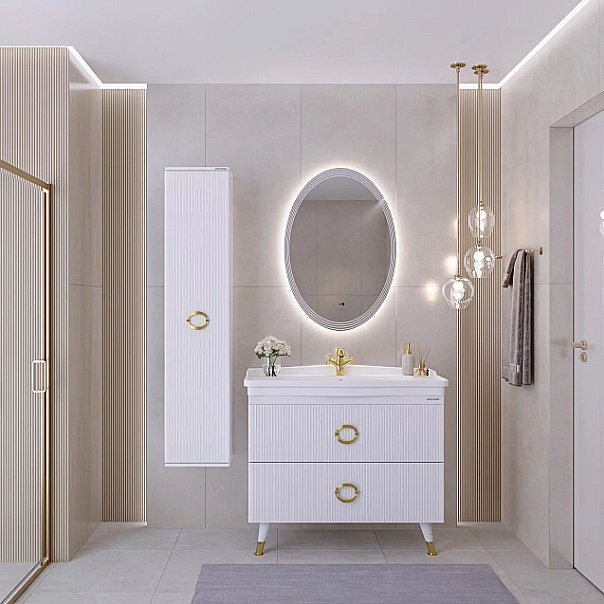 Пенал Grossman Атрио 35 303509 белый для ванной в интернет-магазине сантехники Sanbest