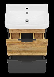 Тумба с раковиной Misty Форест - 50 Э-Фор-09050-0219-2Я светлое дерево/серый для ванной в интернет-магазине Sanbest