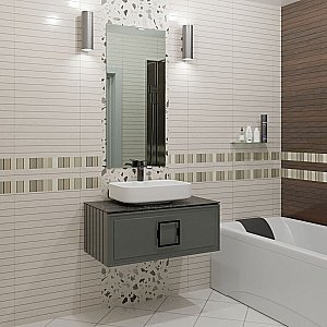 Тумба с раковиной LA FENICE Cubo Grigio 80 серая, столешница черная/ручка черная для ванной в интернет-магазине Sanbest