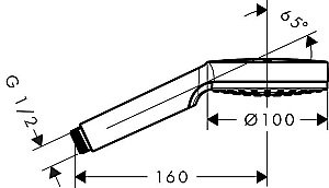 Душевая лейка Hansgrohe Crometta 1jet 26331400 купить в интернет-магазине сантехники Sanbest