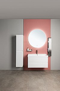 Тумба с раковиной Aquanet Альтера 337156 80 белый матовый для ванной в интернет-магазине Sanbest