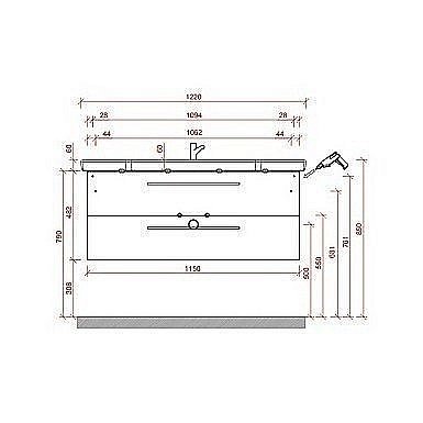 Тумба с раковиной Pelipal Solitaire AG-WTUSL02 122 для ванной в интернет-магазине Sanbest