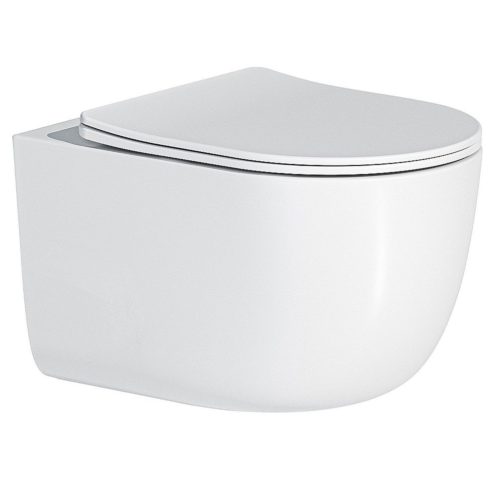 Унитаз подвесной Art&Max NAPOLI AM100CHRV/SC белый, с сиденьем микролифт, безободковый купить в интернет-магазине Sanbest