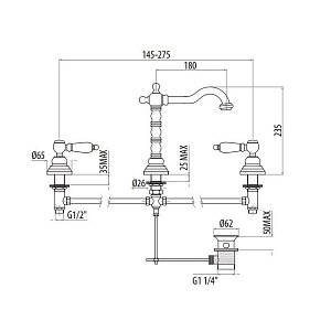 Смеситель для раковины Gattoni Vivaldi lever 13100/13V0br бронза купить в интернет-магазине сантехники Sanbest